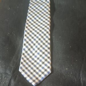 Merona Blue and Gray Check Plaid Men’s Tie